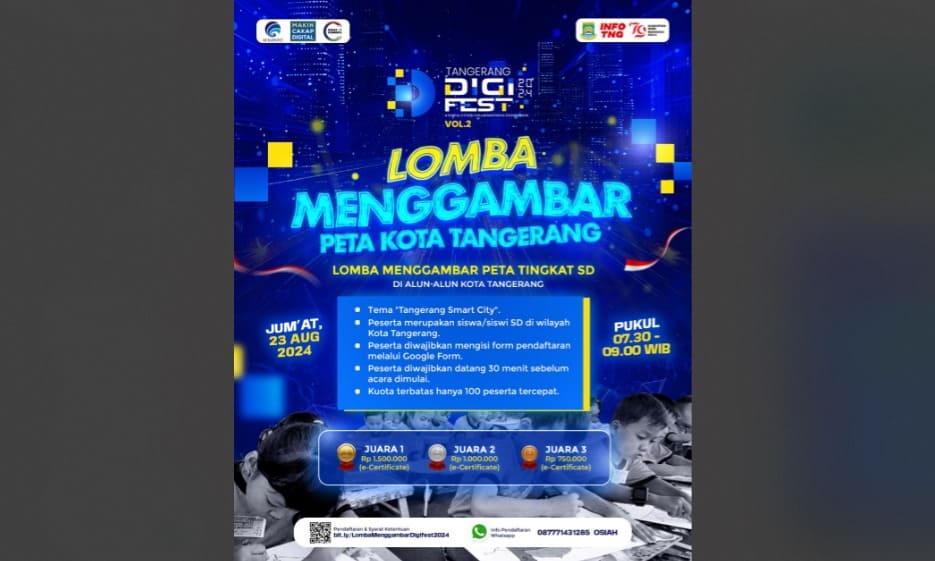 Raih Jutaan Rupiah Tangerang Digital Festival Vol.2: Lomba Menggambar Peta Kota Tangerang untuk Pelajar SD