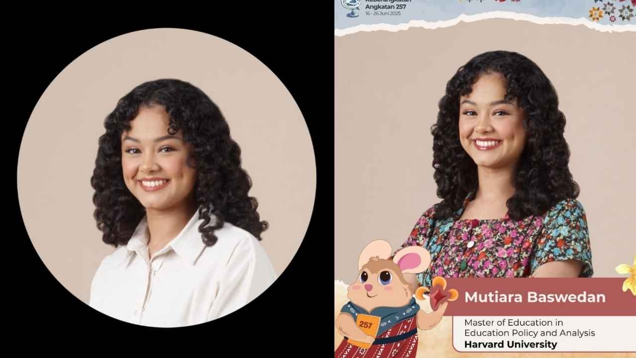 Tia Baswedan menerima gelar Master of Education dari Harvard University didampingi keluarga.