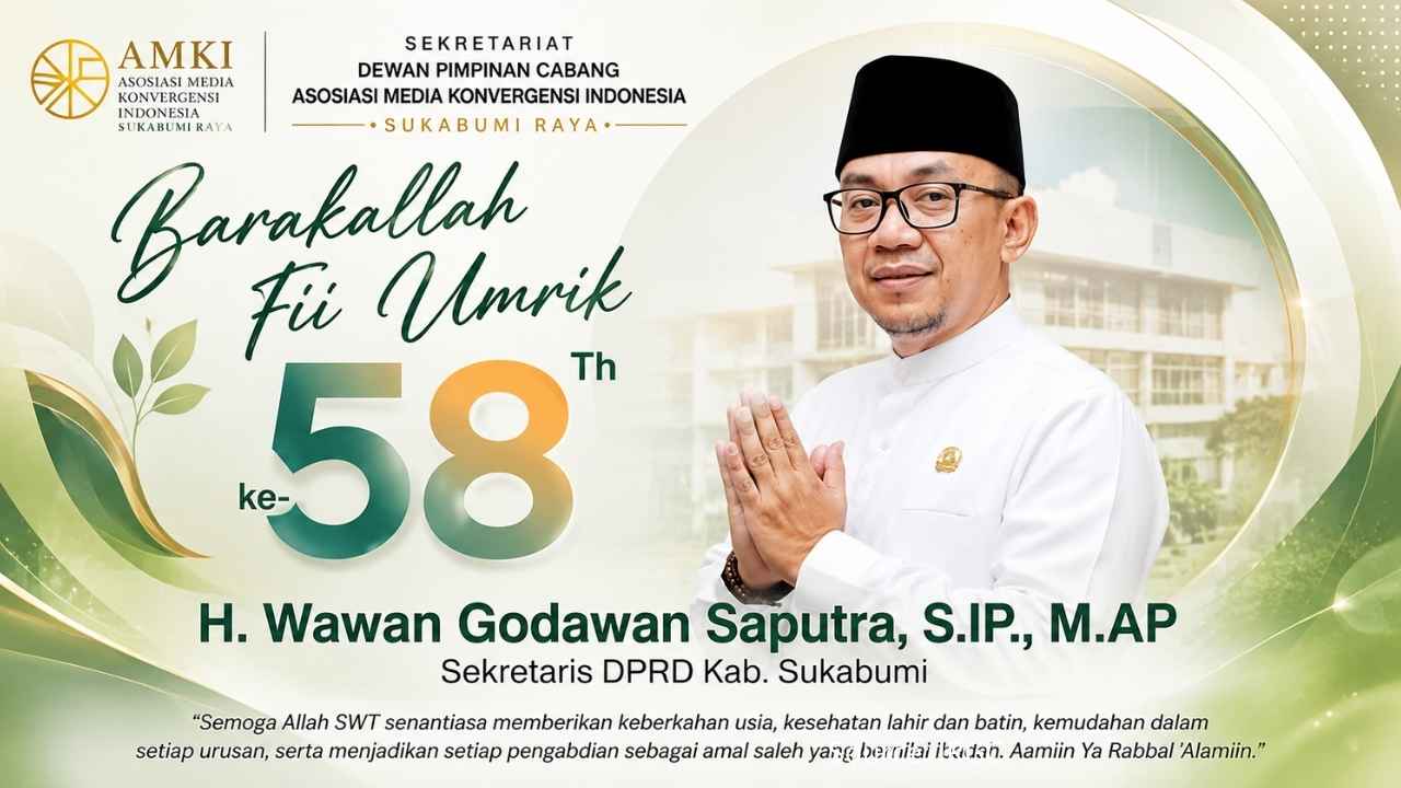 Ketua AMKI Sukabumi Raya menyampaikan ucapan selamat ulang tahun kepada Sekretaris DPRD Kabupaten Sukabumi H. Wawan Godawan Saputra S.IP. M.AP.